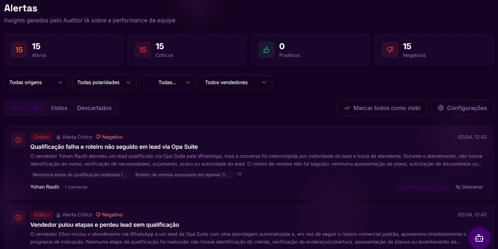 Aderência ao Script